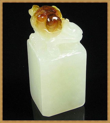 羊脂白玉 帶皮籽料和闐玉 名家精雕貔貅天祿辟邪開運印章玉印(非A貨退錢)-開運避邪投資增值【附鑑定書】【奇珍館】hk13