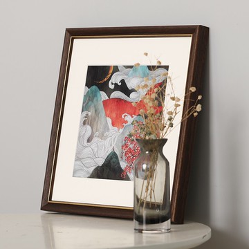 無雙a4實木畫框掛墻洗照片加相框正方形書法裝裱定制8寸原木擺臺