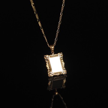 18K金金盤子鑽石吊墜 18K Golden Plate Diamond Pendant