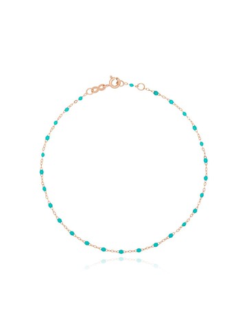 Gigi Clozeau - 18kt rose gold beaded anklet - women - Resin/18kt Rose Gold/Turquoise - One Size - Pink