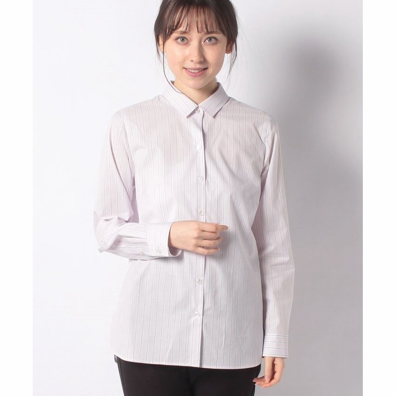 Leilian ストライプ柄シャツ レディース ラベンダー 通販 Lineポイント最大get Lineショッピング