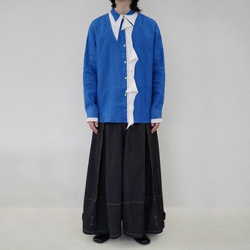 復古小眾設計感亞麻襯衫 / 水洗熨燙質感變化款 / 男女同款