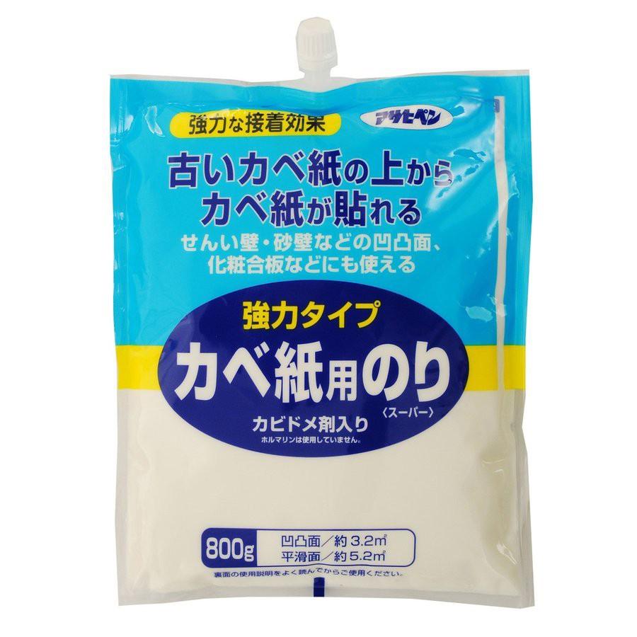 接着 補修 強力タイプ 壁紙用のり 800g 強力 接着 アサヒペン 張り替え 重ね貼り 強力のり 家具 糊 のり はがせる クロス 補修 道具 DIY 自分で