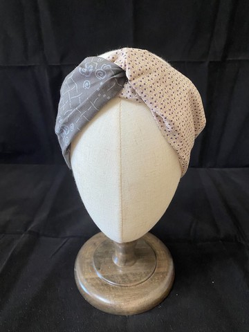 卷卷/雙色扭結髮帶/日本印花布