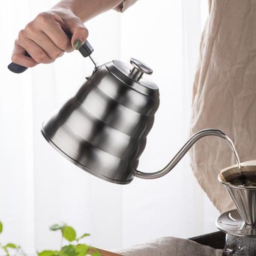 手沖咖啡壺304不銹鋼云朵壺家用細口長嘴滴漏式咖啡器具帶溫度計