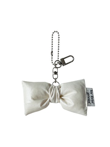 奶油色小緞帶鑰匙圈