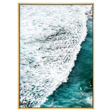 潮汐 實木內框 PS進口外框 高密度背板 防潮防蟲畫  30 x 40cm  木色