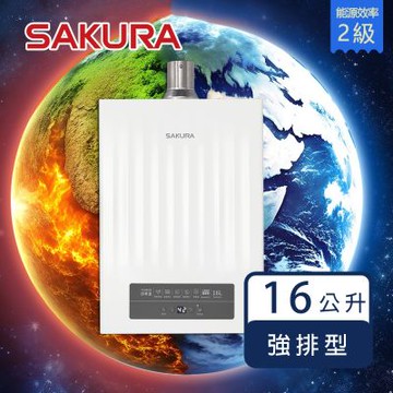 櫻花牌 16L 智能恆溫熱水器 POWER四季溫 DH1635H(NG1/FE式) 強制排氣 自動調溫 直流變頻 雙核感測器 智能通 天然