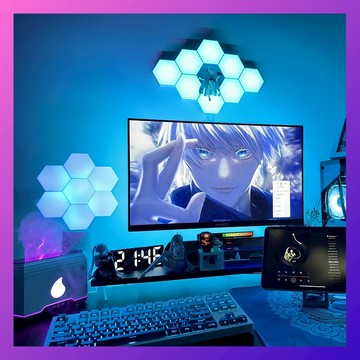 【12H台灣出貨】 量子燈 電競燈 rgb 氣氛燈 蜂巢燈 奇光板 電競房 氛圍燈 電腦燈 電競組 房間氣氛燈 房間裝飾