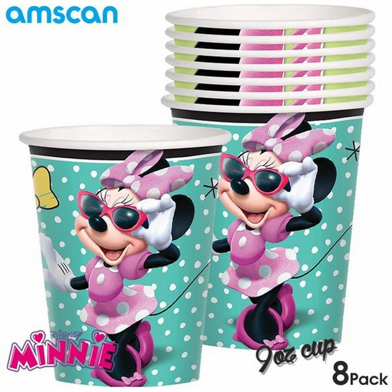 ディズニー ミニーマウス キャラクター 紙コップ 8個セット コップ 使い捨て 食器 ペーパーカップ アムスキャン 通販 Lineポイント最大get Lineショッピング