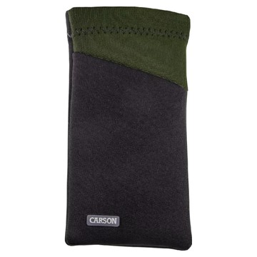 CARSON 卡薾紳 彈口眼鏡收納袋 墨鏡盒 內附超細纖維拭鏡布  墨綠色