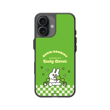 iPhone 17 Clear (相機按鈕) 酷墨灰 - Bunni Konbiny - Bunni Konbiny Lucky Clover