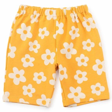 日本 BREEZE - DAISUKI 印花短褲-花朵-橘黃