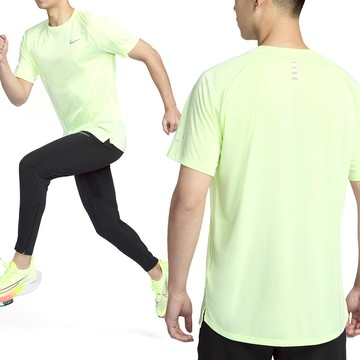 Nike Dfadv Stride SS Top 男款 黃綠色 速乾 跑步 休閒 運動 圓領 短袖 HV5204-701