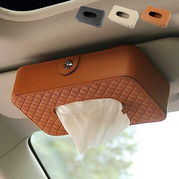 遮陽板夾式紙巾盒 汽車面紙盒 皮革面紙盒 車用面紙盒 車用紙巾盒 車用面紙套 車用面紙袋【CQ0470】普特汽車精品