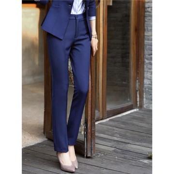 西褲女職業直筒中腰2022新款秋冬加厚加絨工作正裝褲子黑色西裝褲