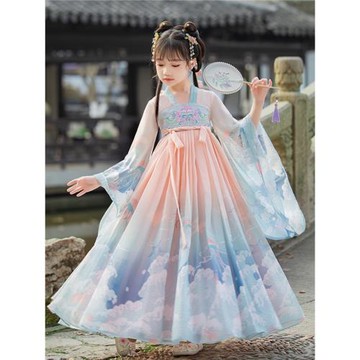 女童漢服2025春夏新款超仙中國風兒童古裝寶寶襦裙古風國學演出服