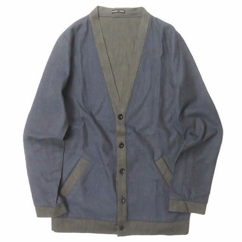 FRANK LEDER フランクリーダー ドイツ製 ストライプ2トーンVネック  