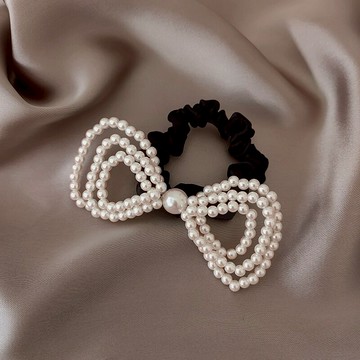 珍珠蝴蝶結發繩韓國網紅氣質高級大氣復古發圈2021年新款潮發飾女