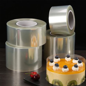 加厚透明8/10/12cm生日蛋糕爆漿塑料硬圍邊6/8/10寸慕斯西點裝飾