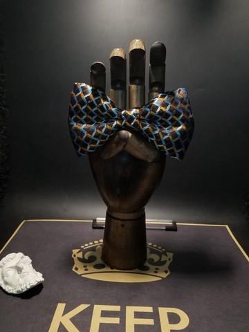 褐色金線復古領結真絲蝴蝶結婚禮