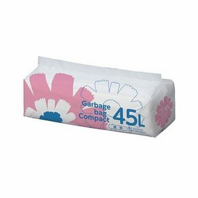 (まとめ)TANOSEE ゴミ袋 コンパクト 透明45L 1パック(50枚)〔×20セット〕