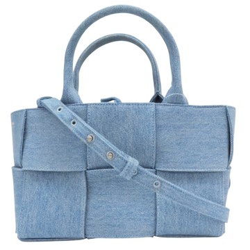 BOTTEGA VENETA BV 寶緹嘉 藍色 單寧布 Arco Mini Tote 肩背包 【二手名牌BRAND OFF】