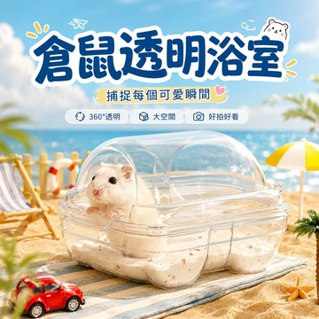 小寵適用 倉鼠透明浴室 小寵浴室 倉鼠浴砂盆 休息小空間 小汽車浴室 透明汽車款 籠內造景 浴砂屋 倉鼠用品