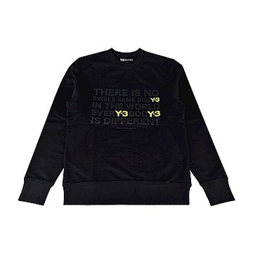 adidas Y-3經典文字LOGO棉質長袖T恤(黑)