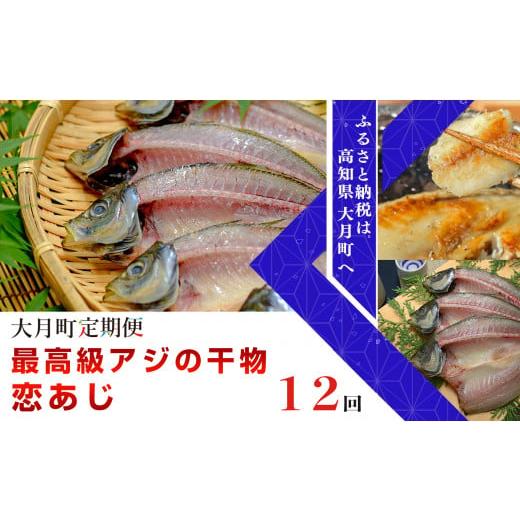 ふるさと納税 高知県 大月町 土佐大月海産　高級アジの干物　恋あじ 計12回