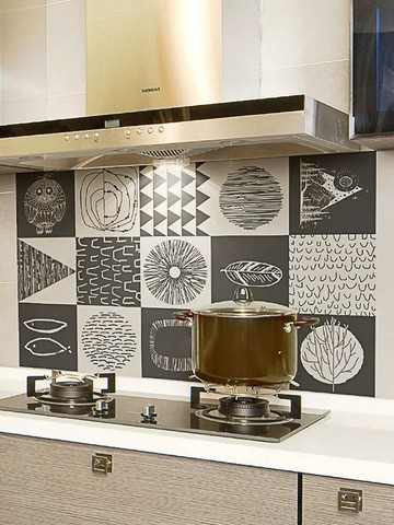 防油貼 防水防油貼 廚房防油貼紙油煙機灶臺墻耐高溫瓷磚貼畫北歐風裝飾自粘墻紙歐式