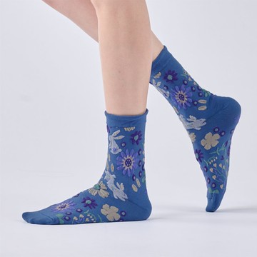 綠色星球 中筒襪 - 藍(M)