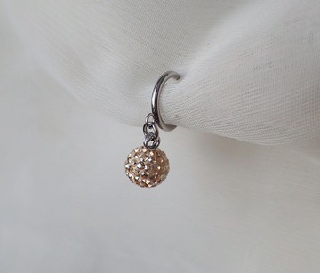 施華洛世奇元素 & 不鏽鋼 耳圈夾 耳環 (單個)