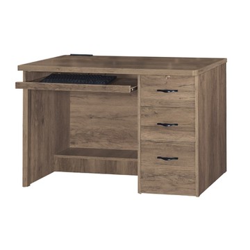 文創集 海韻4尺三抽鍵盤書桌(桌面USB充電插座設置)-120x60x80cm免組