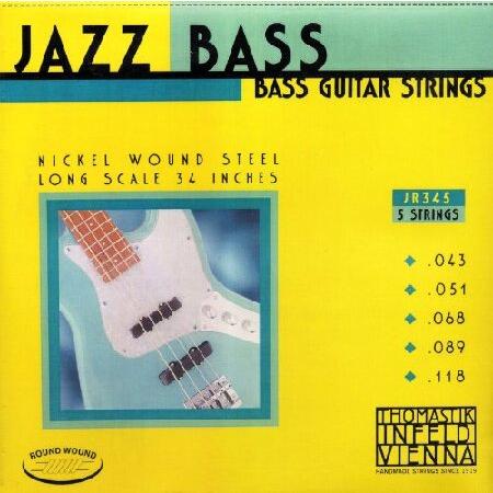 Thomastik-Infeld Bass Guitar Strings: Jazz Round Wound 5-String Long Scale Set; Pure Nickel Rounds G, D, A, E, B Set