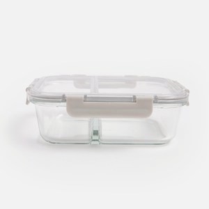 耐熱Tritan雙格玻璃保鮮盒950mL
