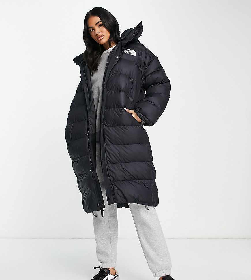 The North Face Acamarachi oversized long puffer coat in black