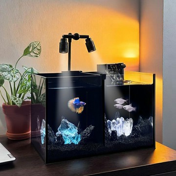 【全光譜防水】魚缸射燈 LED觀賞燈 南美射燈 水族燈 雷龍魚燈 溪流缸燈 雙頭可調 柔光不刺眼 小型魚缸專用 營造自然棲息光效