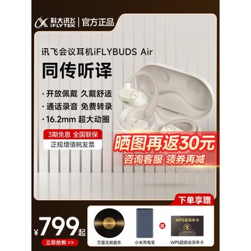 科大訊飛耳機iFLYBUDS Air藍牙開放式辦公運動通話錄音翻譯
