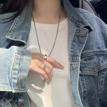 單環鈦鋼項鍊《J.Y》戒指項鍊 項鍊 項鏈 飾品 男項鍊 女項鍊 可碰水 情侶項鍊 生日禮物