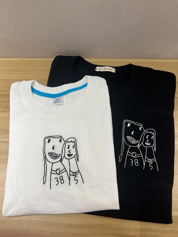 客製化刺繡T 孩子畫作變刺繡 童趣線條紀念衣 幸福紀念 990 起