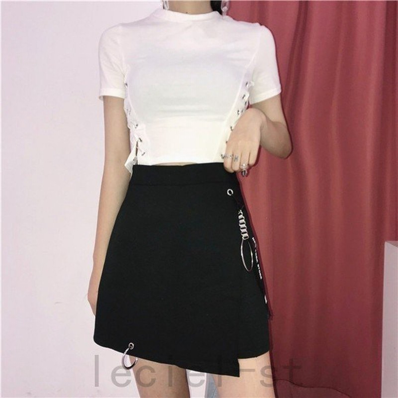 韓国 ファッション 原宿系 レディース ハイウエスト スカート カラフル 奇抜 青文字系 ボトムス 通販 Lineポイント最大get Lineショッピング