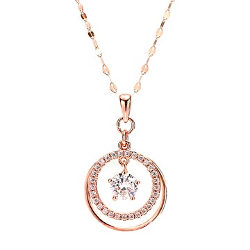 JuriEtte 女款18K吊墜項鍊  45cm  玫瑰金