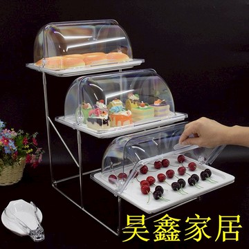 免運 餐盤 自助餐盤 展示盤 水果盤 點心架 超商點心架 三層甜品臺展示架白色密胺自助餐展示盤點心面包蛋糕托盤帶蓋多層特惠/開立發票H0929