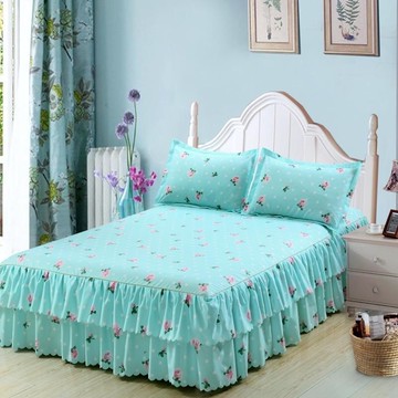 床裙全棉加厚簡約防滑床套床蓋雙人席夢思床罩三件套1.8m2米單。