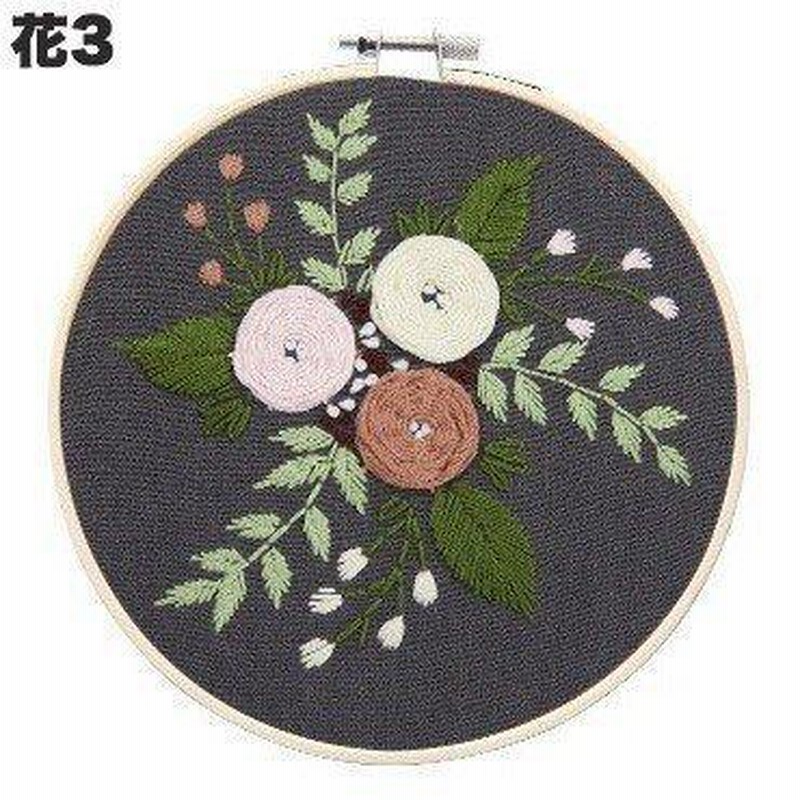 クロスステッチ完成品 花 3枚セット 今季ブランド agoraleaks.com