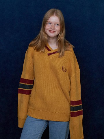 V Neck Long Sleeve Knit Mustard