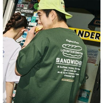FREAK'S STORE × LANDER SANDWICHES 橫濱人氣三明治店聯名 寬鬆版型 背部印花T恤