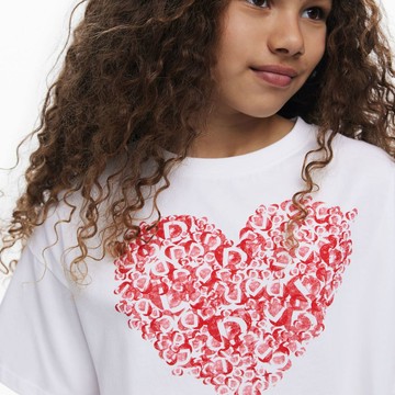 Desigual 愛心印花短版T