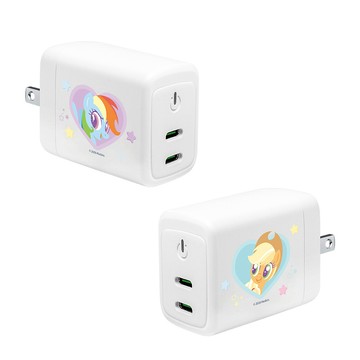 【 TOXOXO 】彩虹小馬｜愛心大頭雲寶和蘋果嘉兒：GaN 40W Type-C雙孔充電頭
